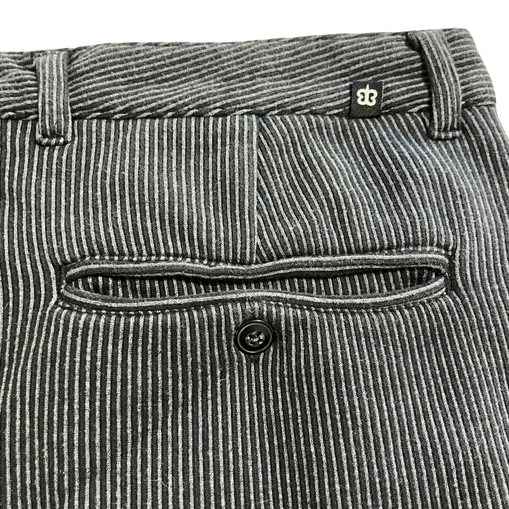 Betabrand Mens Pinstripe Straight Leg Trousers‎ Grey White 36x30 Dress Pants